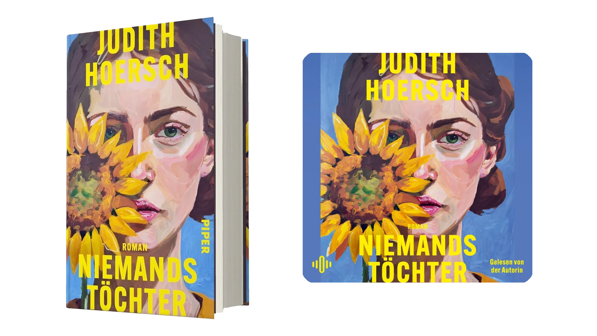 buch+hoerbuch Buchcover „Niemands Töchter“ und Smartphone mit dem Hörbuch